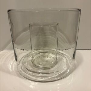 Nesting Glass Vase Candle Holder  Double Wall Decor